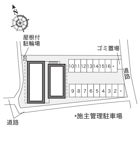 ★手数料０円★岡山市北区十日市東町　月極駐車場（LP）